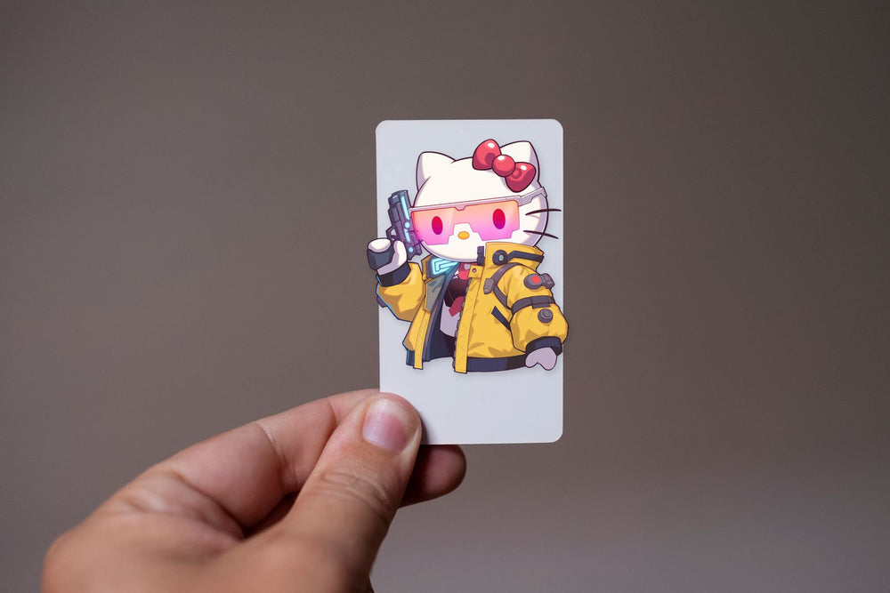 Cyberpunk Hello Kitty Gun Sticker