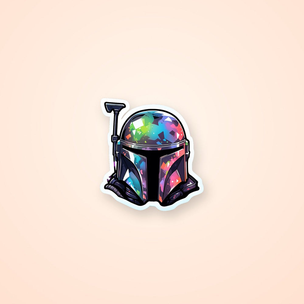 Star Wars Colorful Boba Fett Helmet Sticker
