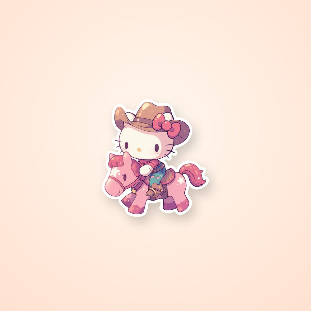 Hello Kitty Cowgirl Horse Rider Sticker