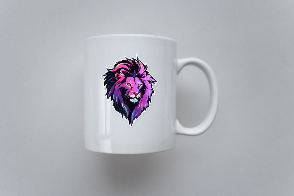 Purple Lion Head Sticker