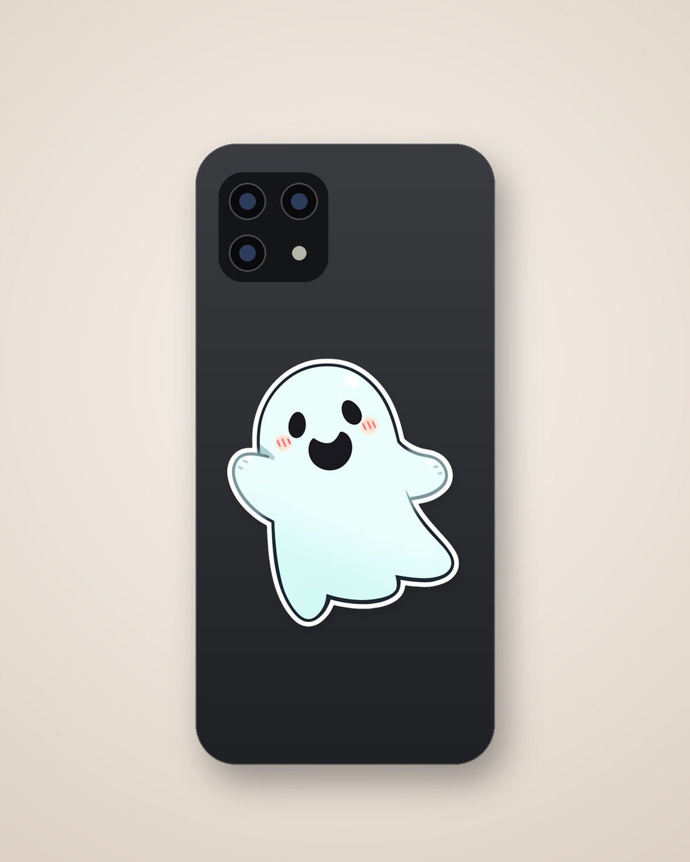 Halloween Cute Ghost Waving Hand Sticker