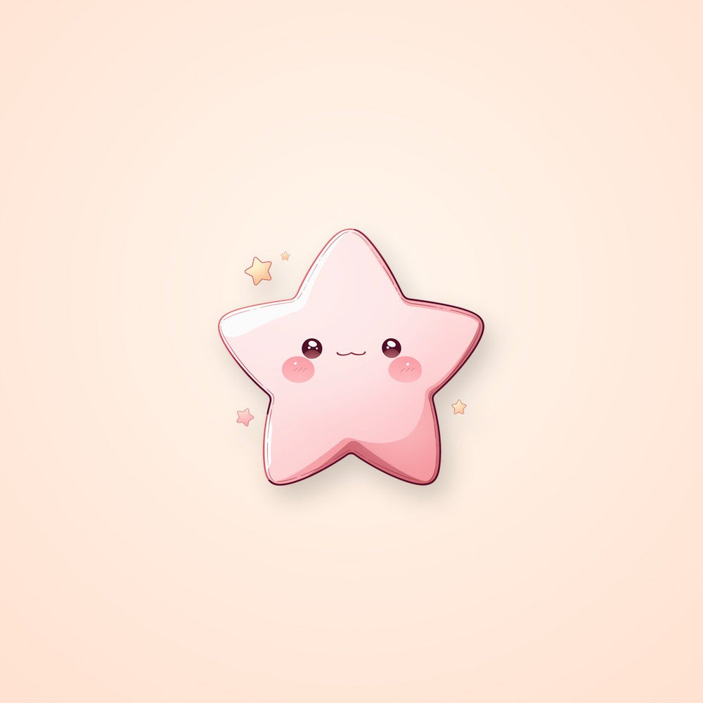 Cute Pink Star Kawaii Clipart