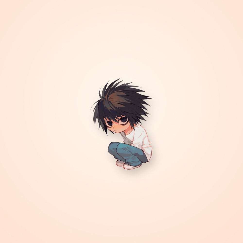 Chibi L Death Note Sitting Sticker