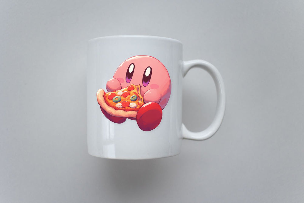 Kirby Eating Pizza Sticker