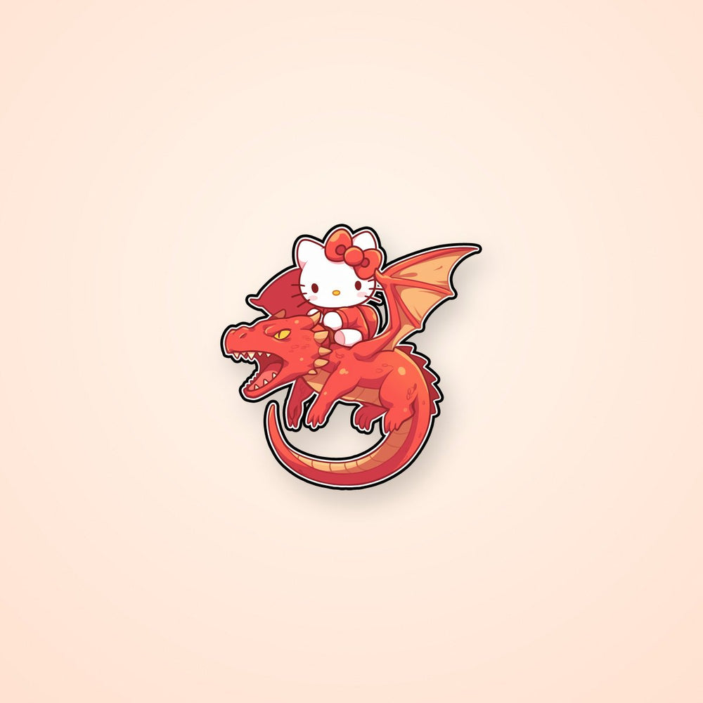 Hello Kitty Dragon Rider Sticker