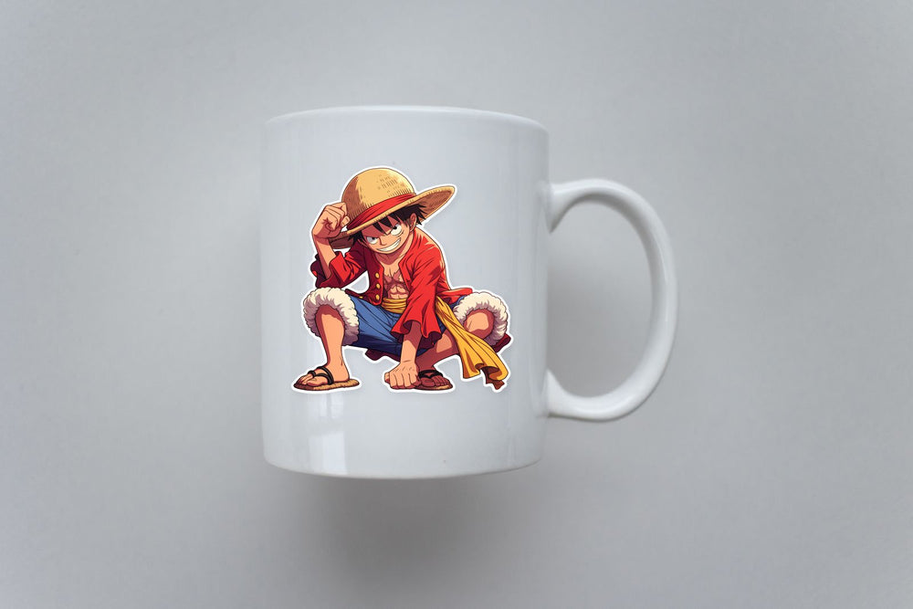 One Piece Monkey D. Luffy Squatted Down Sticker