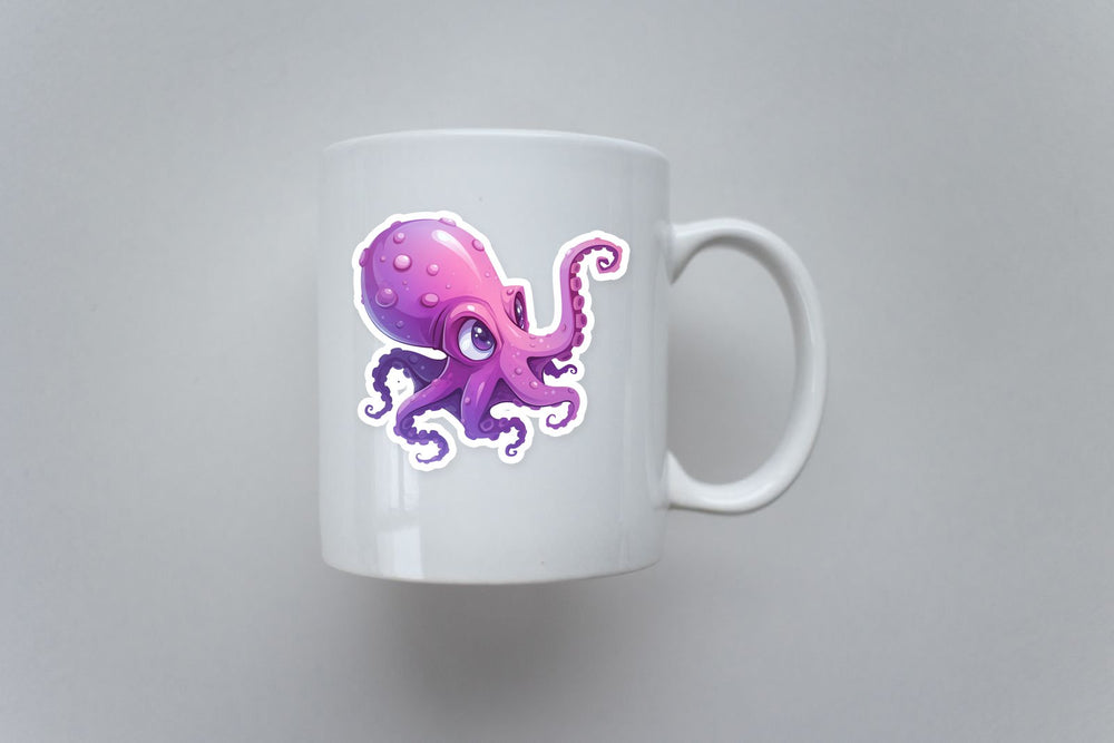 Cute Purple Octopus Sticker
