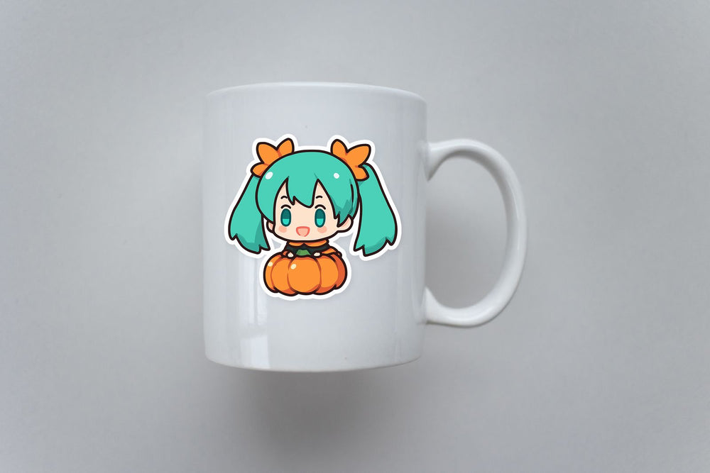 Chibi Hatsune Miku Pumpkin Halloween Sticker