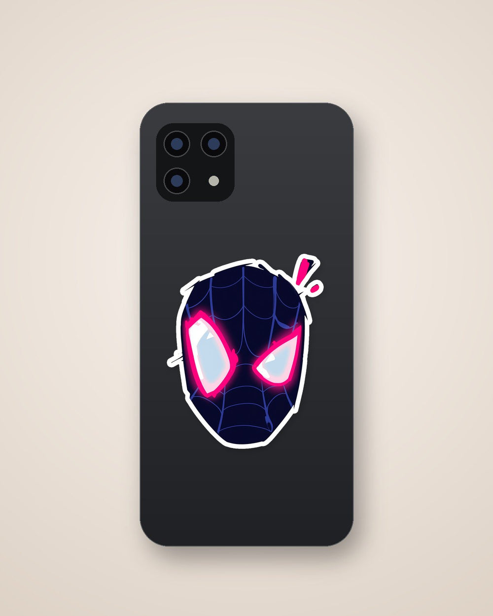 Miles Morales Spider-Man Neon Mask Sticker