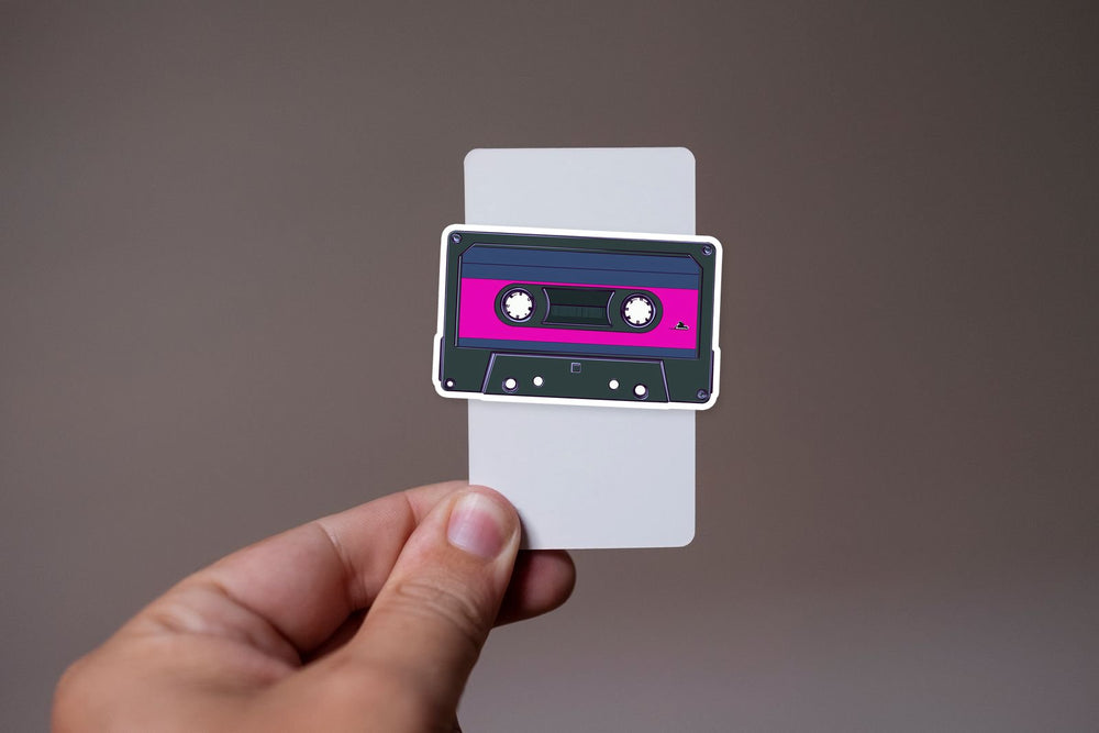 Neon Mixtape Cassette Sticker