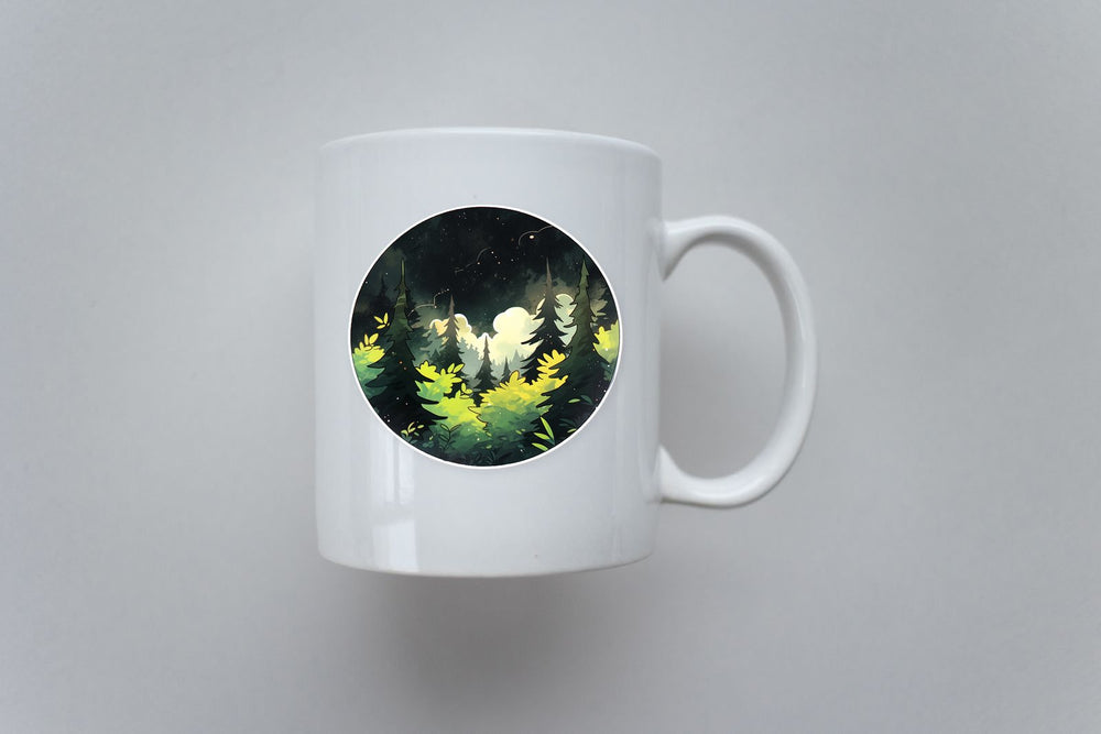 Forest and Night Sky Aesthetic Sticker
