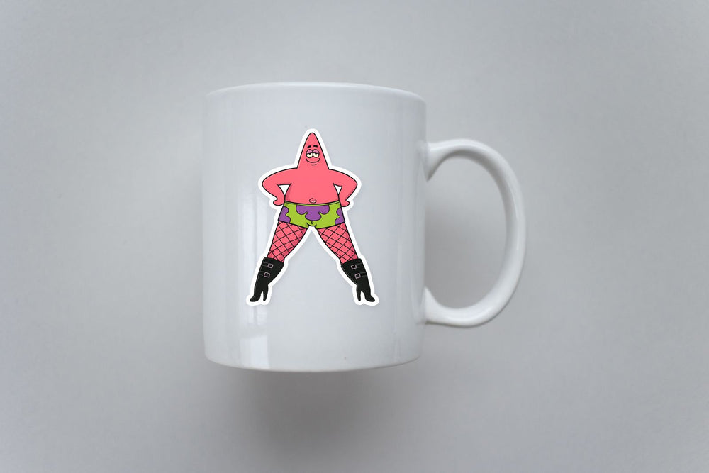 Patrick Fishnet Boots Meme Sticker