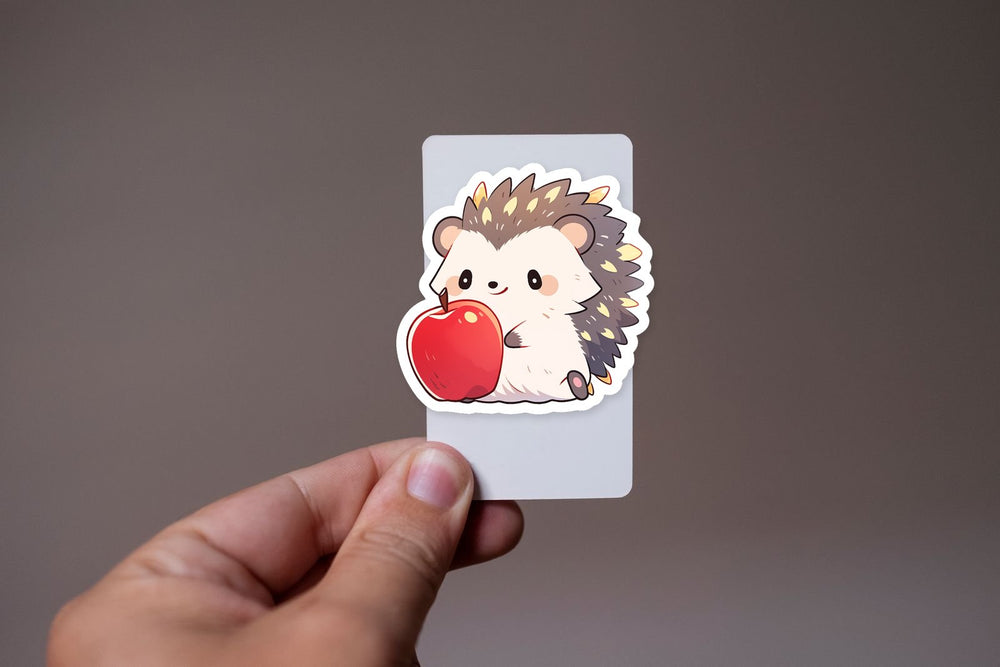Cute Hedgehog with Apple Sticker