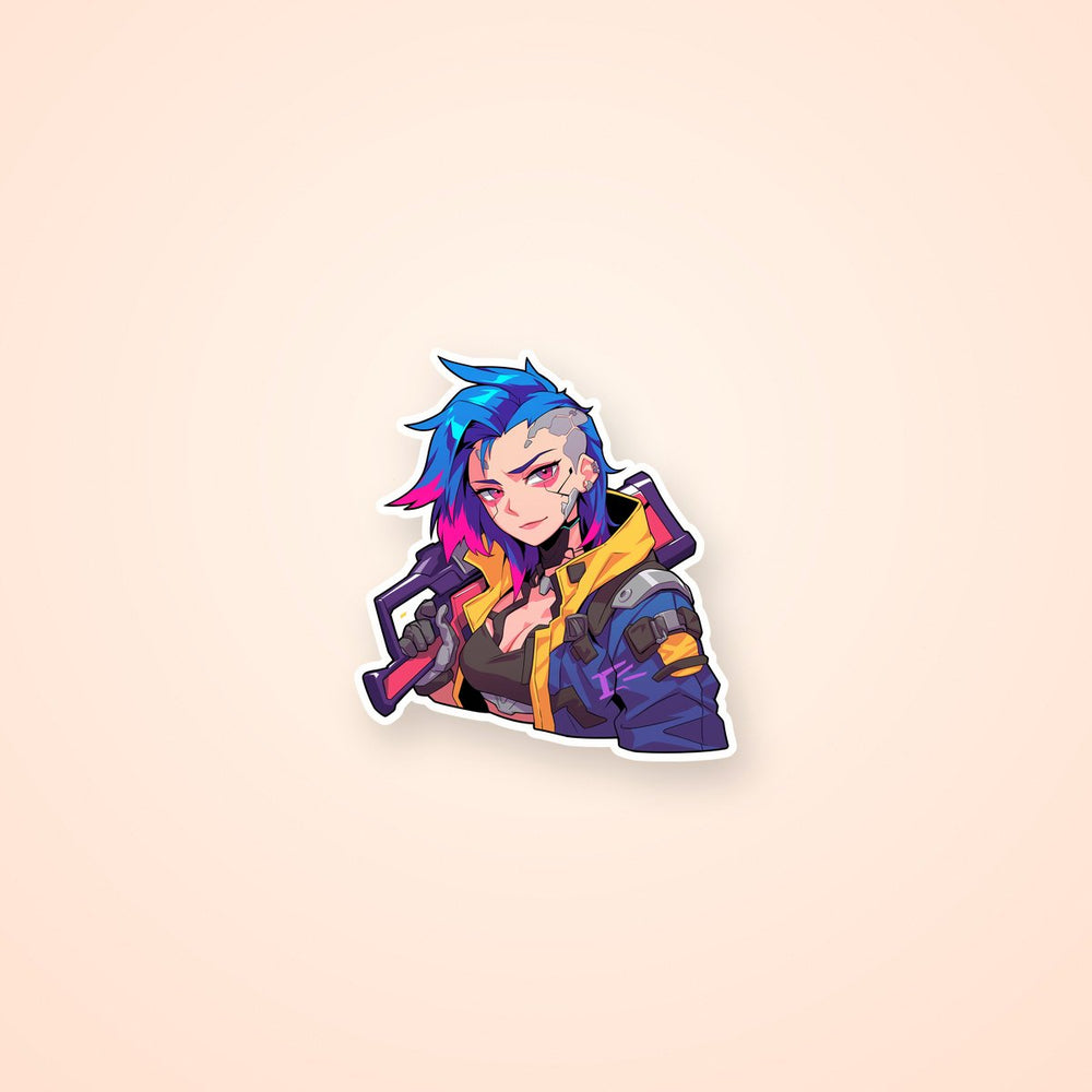 Cyberpunk Girl Warrior Sticker