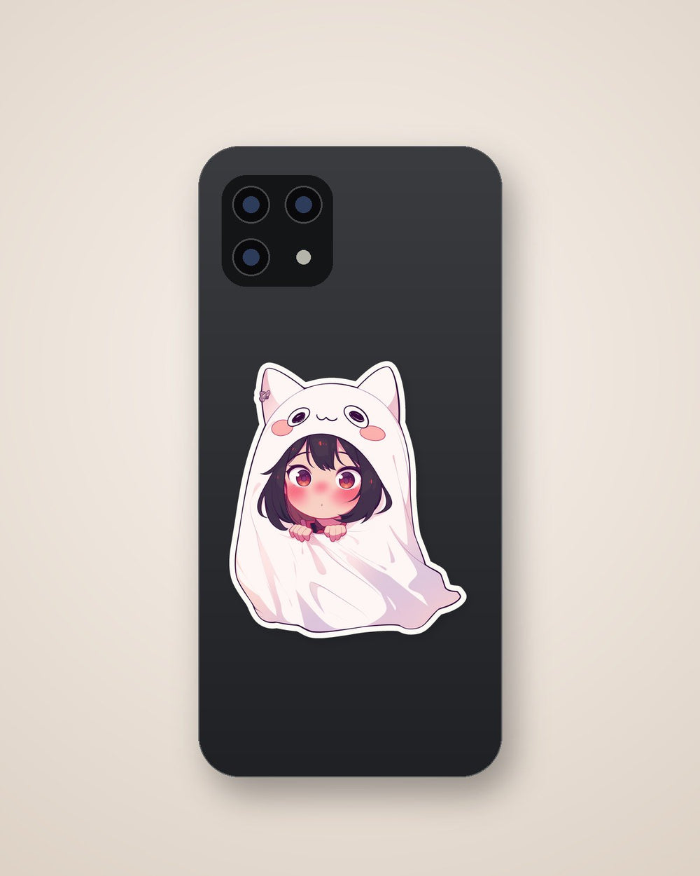 Anime Girl Cat Hood Blanket Sticker