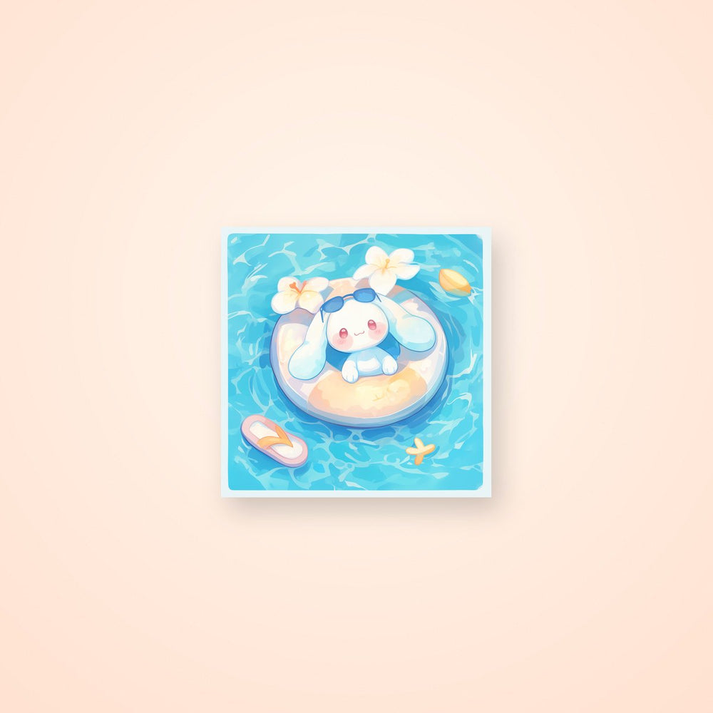 Cinnamoroll Summer Pool Aesthetic Sticker