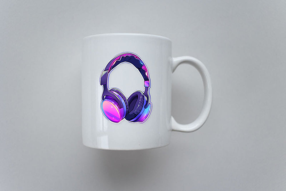 Purple Headphones Aesthetic Sticker