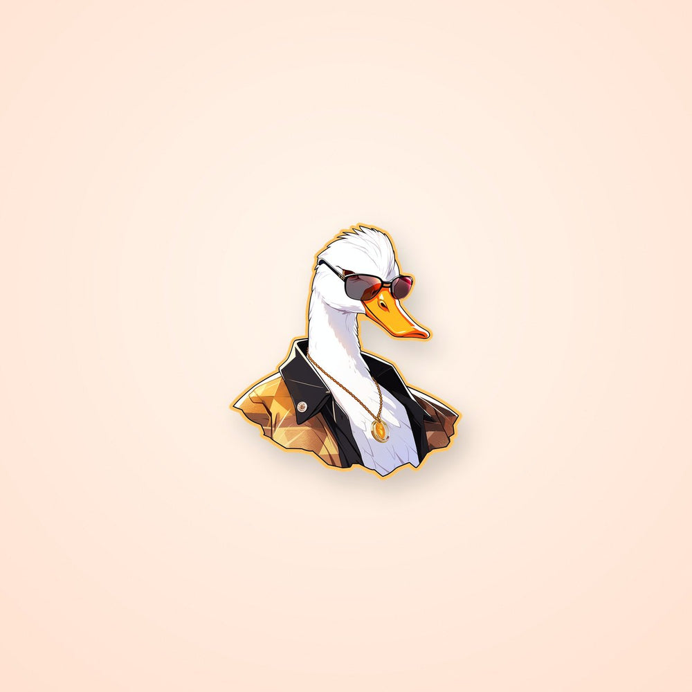 Stylish Goose with Glasses Sticker