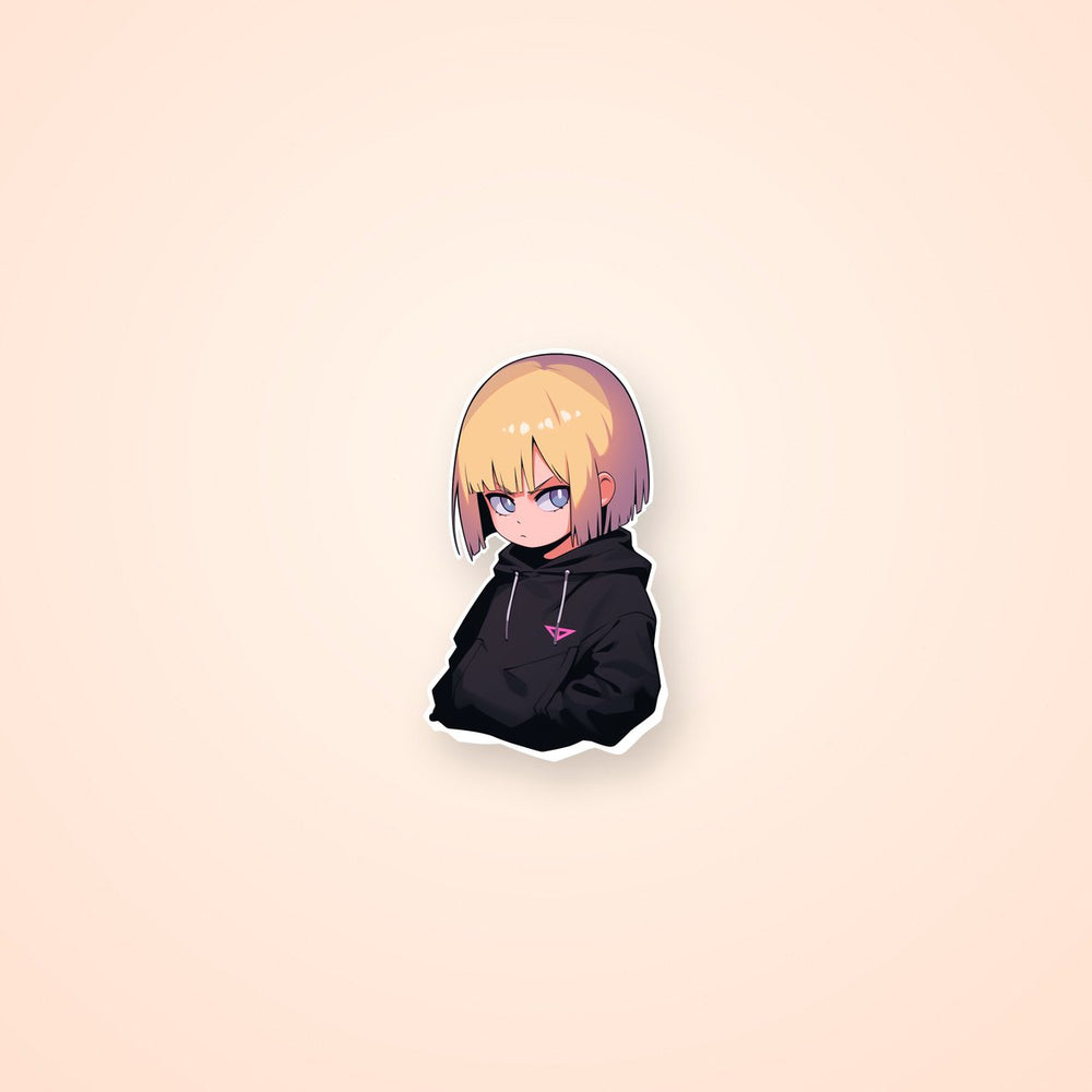 Aot Cute Armin Arlert in a Black Hoodie Sticker