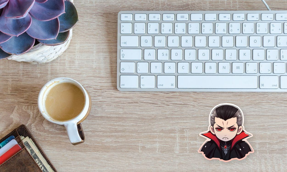 Sad Chibi Vampire Halloween Sticker