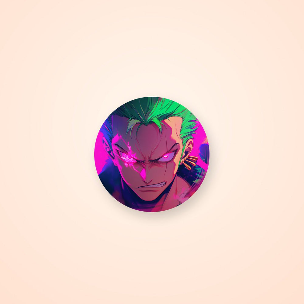 One Piece Zoro Glowing Pink Eyes Sticker