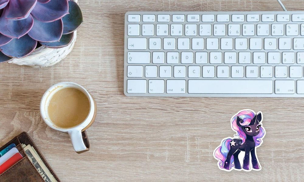 Aesthetic Cute Black Unicorn Sticker