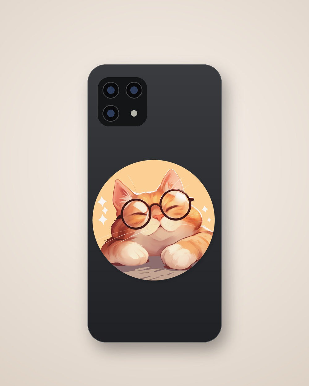 Funny Cat with Glasses Sticker
