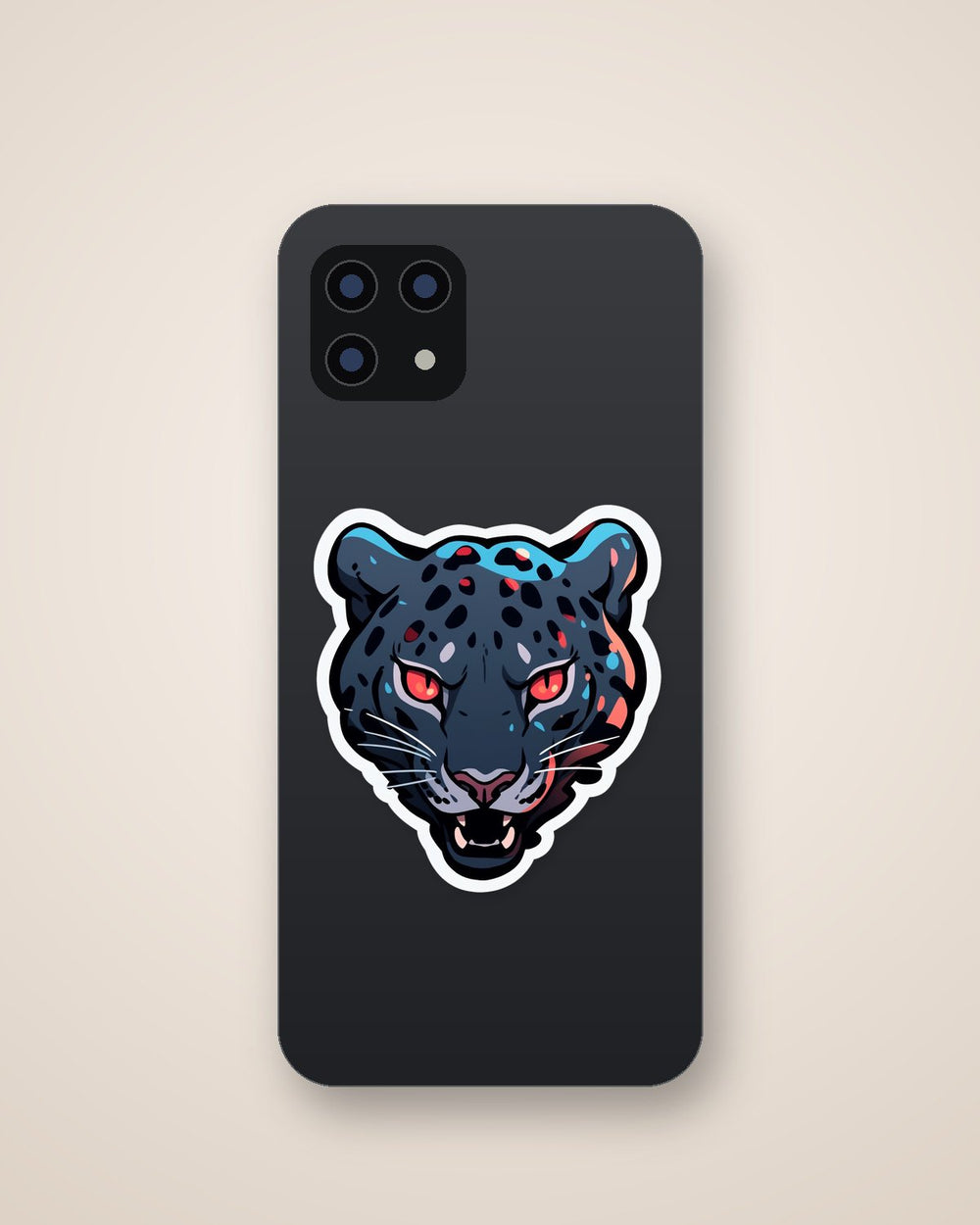 Black Jaguar Head Sticker