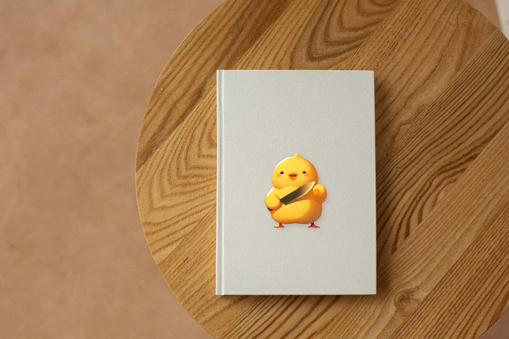 Funny Chicken with Knife Sticker
