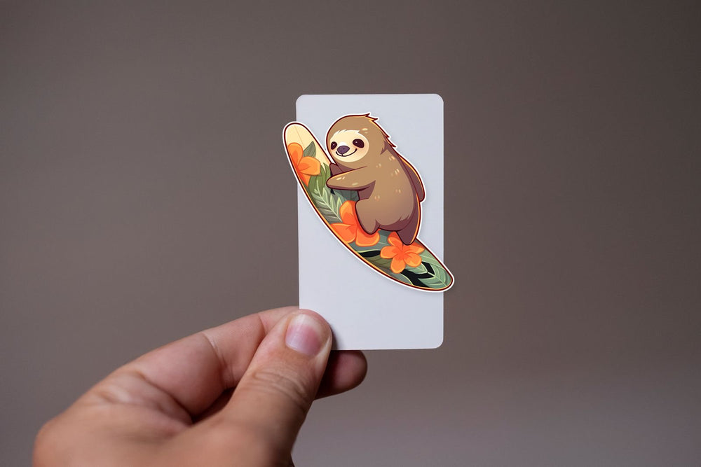 Sloth on a Surfboard Sticker