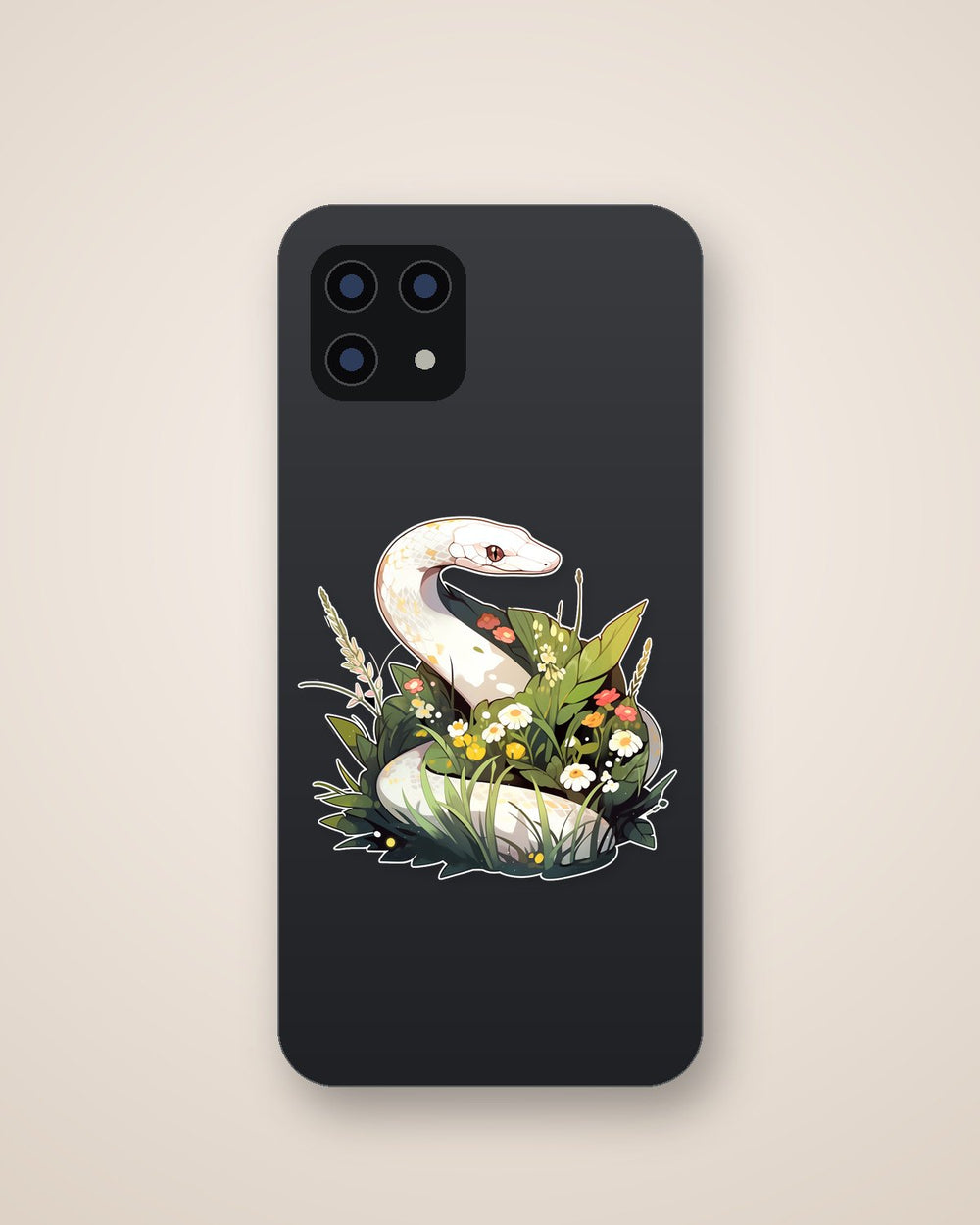 White Snake in the Grass Sticker