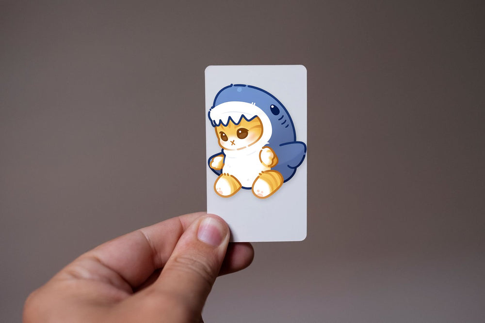Cute Cat in Shark Costume Sticker