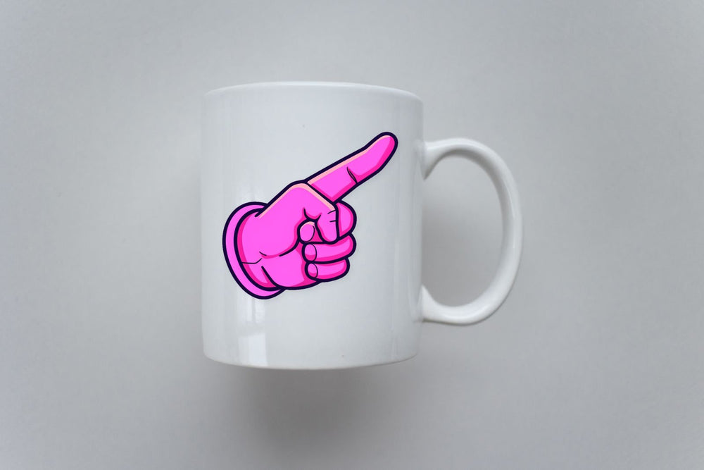 Pink Pointing Hand Sticker
