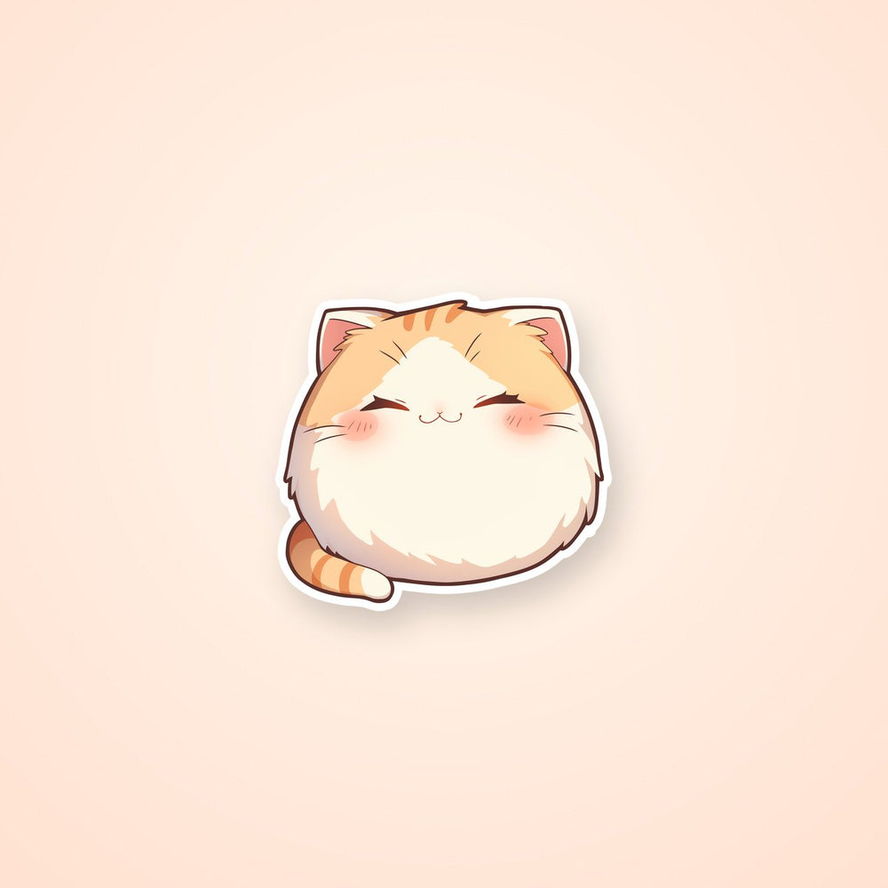 Funny Fat Cat Chibi Sticker