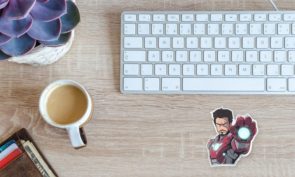 Tony Stark in Suit Shooting Pose Sticker