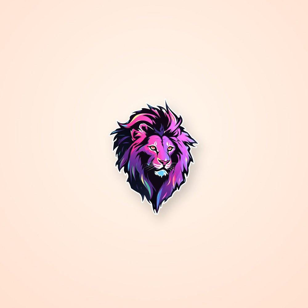Purple Lion Head Sticker
