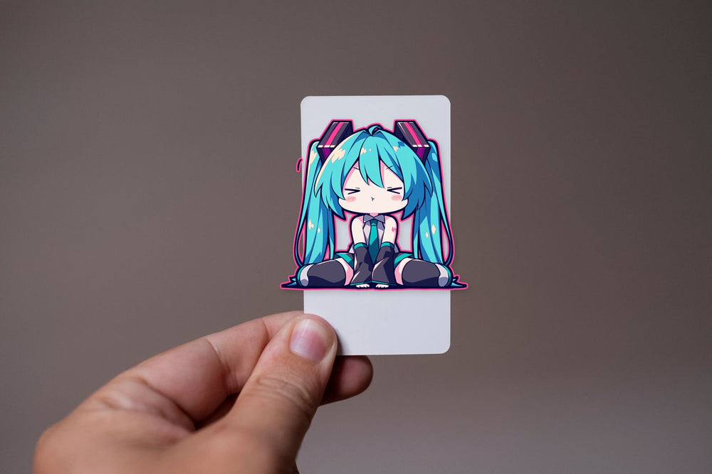 Hatsune Miku Chibi Crossed Arms Sit Clipart Sticker