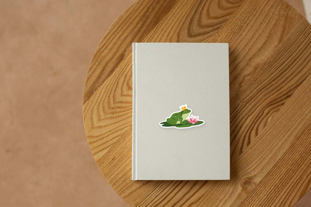 Frog King Crown Lily Pad Cute Sticker
