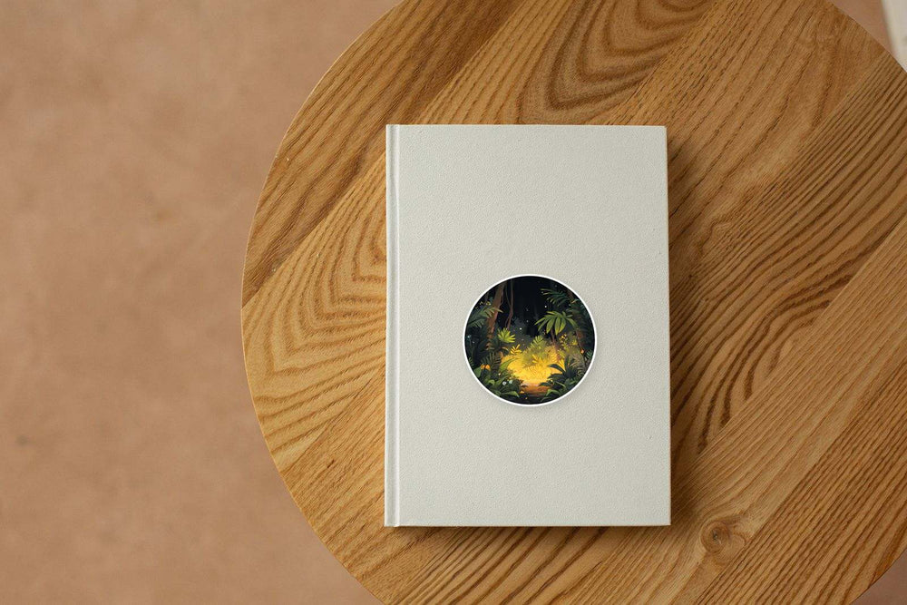 Night Tropical Jungle Round Sticker