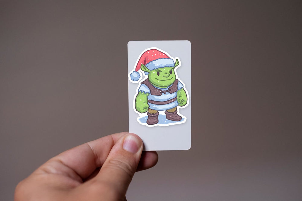 Shrek Santa Hat Christmas Funny Sticker