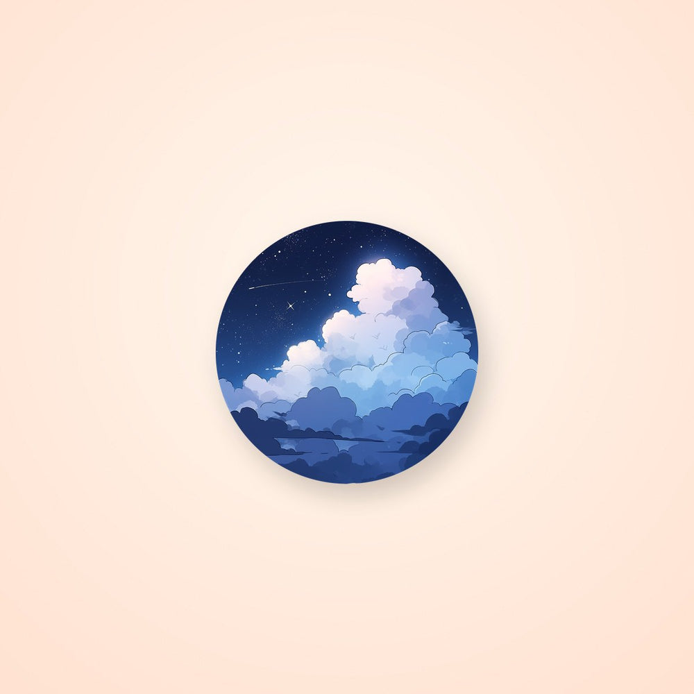 Clouds Against the Night Sky Round Sticker