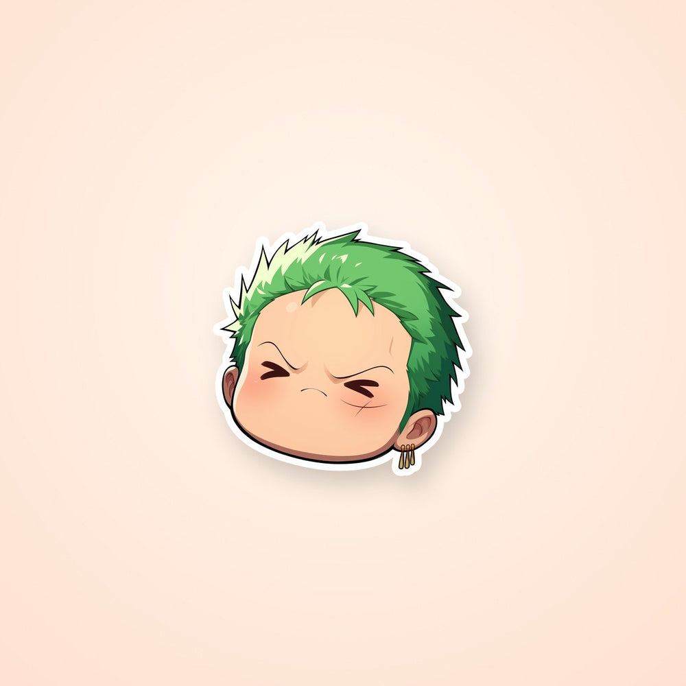 Chibi Zoro Angry Head Sticker