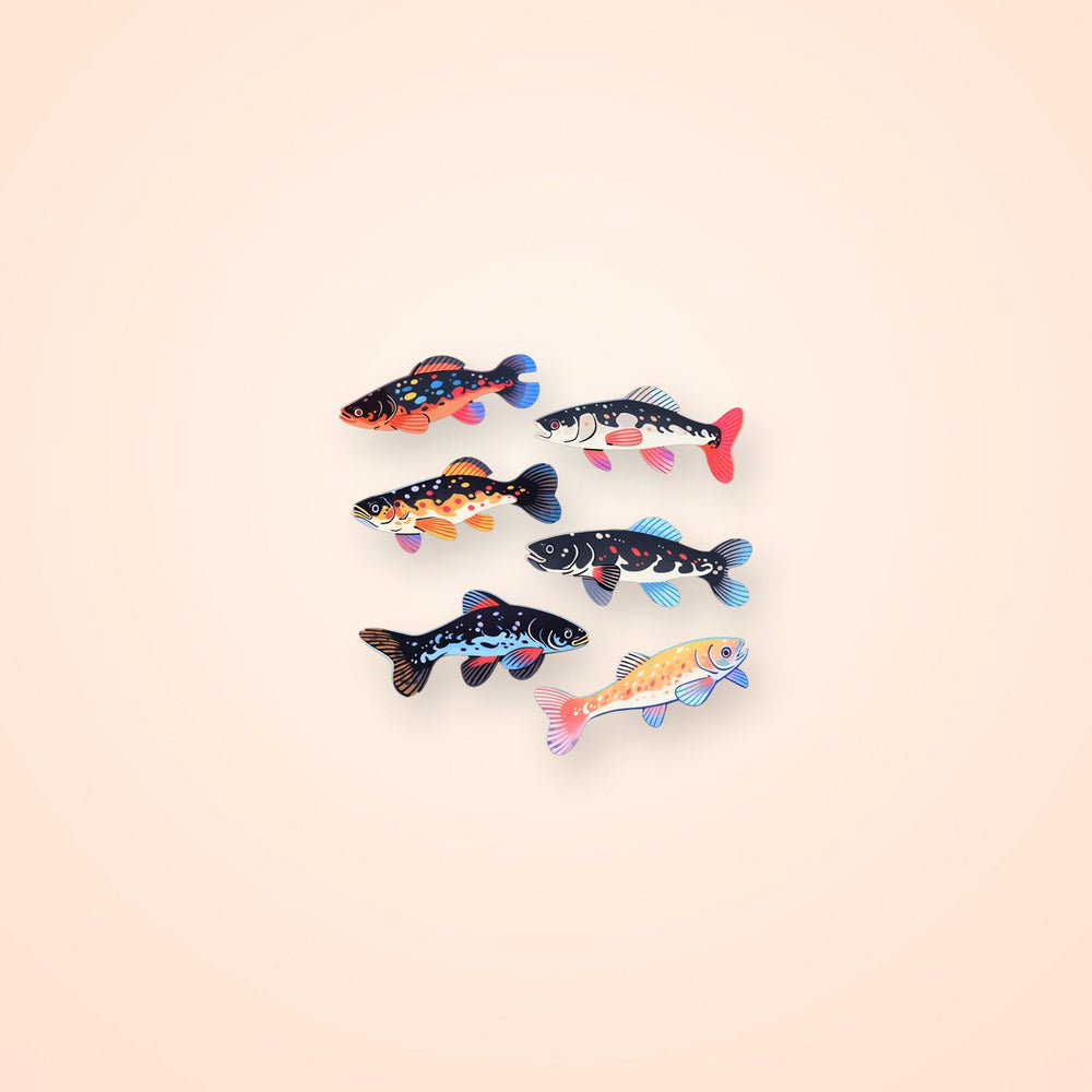 Colorful Trout Fish Art Sticker