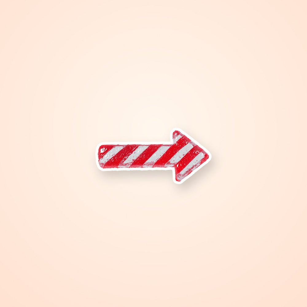 Candy Cane Arrow Red White Sticker