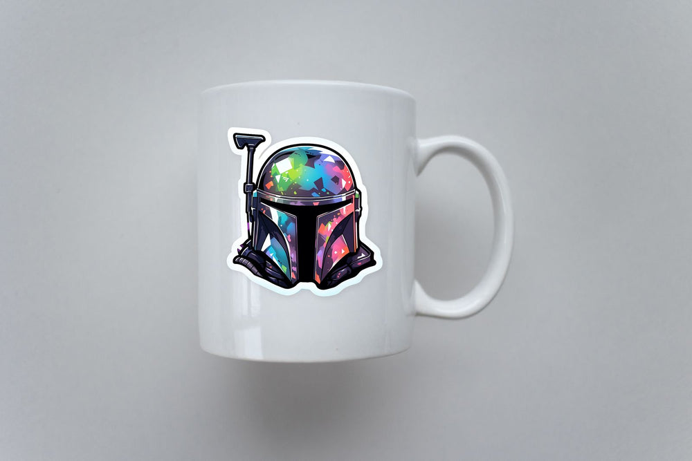Star Wars Colorful Boba Fett Helmet Sticker