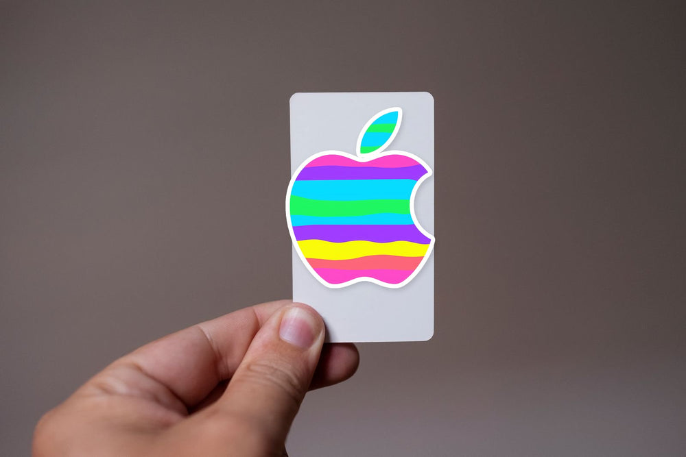 Apple Logo Rainbow Stripes Sticker