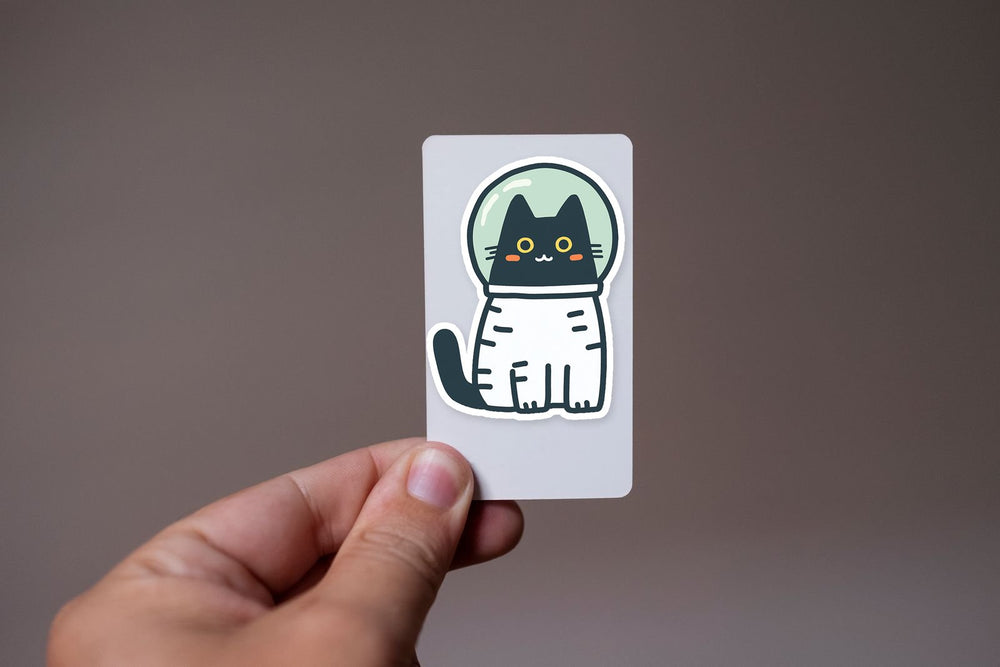 Cute Black Cat Astronaut Space Sticker
