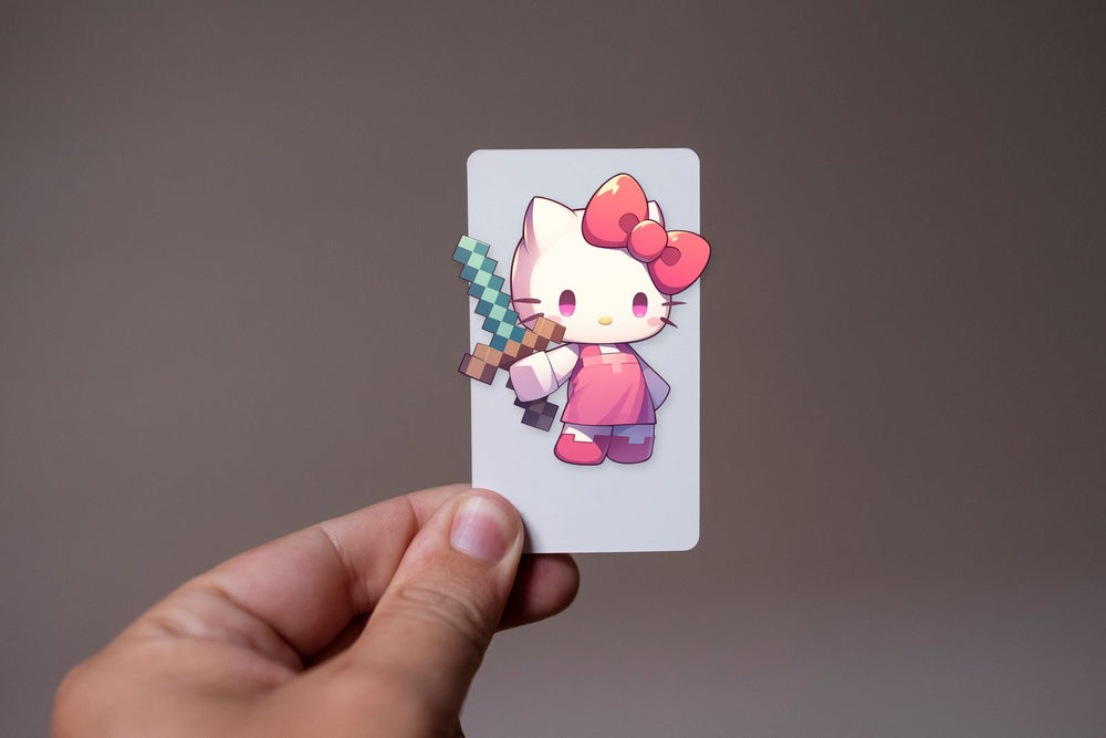 Hello Kitty Minecraft Sword Clipart Sticker