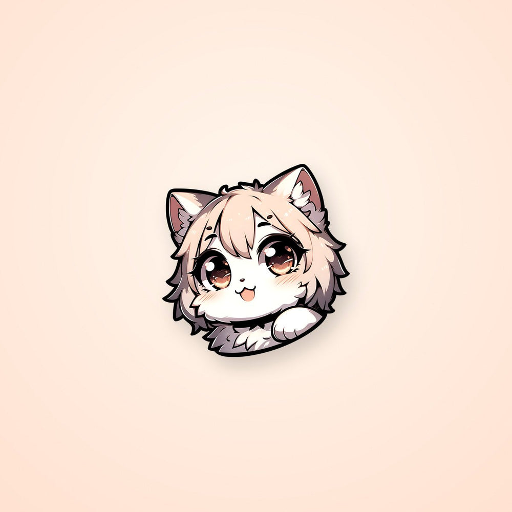 Cute Cat with Hair Sticker