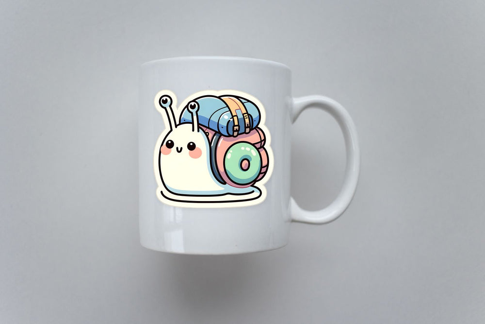 Cute Snail with Backpack Sticker